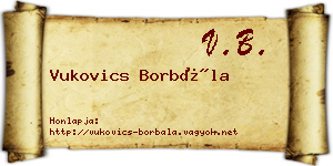 Vukovics Borbála névjegykártya